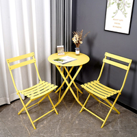 Petit espace en fer pour jardin, Table d'extérieur pliable et Portable, ensemble de 2 chaises