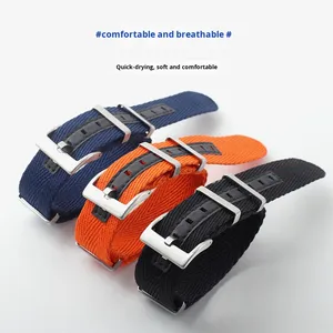 Bracelet de montre universel Lionorm en nylon et cuir à motif chevrons, bracelet de mode pour hommes et femmes, bracelet de remplacement - Product Image 2