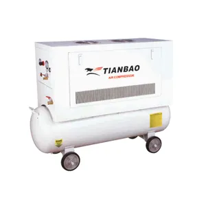 Tianbao TB-A6-1200/1500W 120l/Min 1440 R/Min 9. 5hp/7.2kw 63.7*12Mm 260l Hoge Druk Olie Vrije Draagbare Luchtcompressor Machine