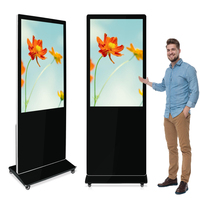 Kiosque pour tablette Android de 65 pouces Support au sol personnalisé pour intérieur Kiosque électronique Stand Totem pour signalisation numérique au sol