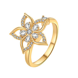 Bague de doigt réglable et rotative exquise pour soulager l'anxiété, en cuivre plaqué or, bijou anti-stress pour femme - Product Image 5