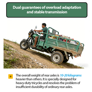 Vente en gros usine Tricycle utilitaire à <span class=keywords><strong>3</strong></span> <span class=keywords><strong>roues</strong></span> à carrosserie ouverte, à essence, à refroidissement par air, pour charges lourdes - Product Image 4