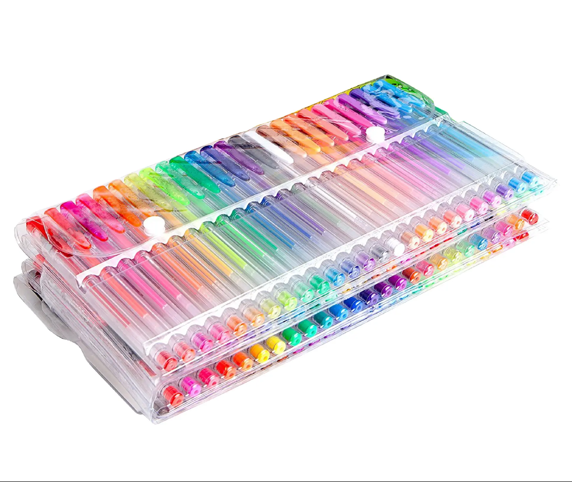 Grosir 100 warna Set pena tinta Gel Glitter alat tulis berwarna kustom Set pena Gel