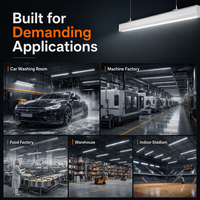 Sistema de Iluminación Lineal LED con Certificación HACCP, 170lm/W, Fabricante de Iluminación Modular para Fábricas de Alimentos