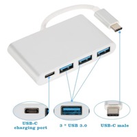 Hub USB C 4 en 1 a USB 3.0 con carga PD, adaptador tipo C, hub USB-C para ratón, teclado, memoria USB, para teléfono móvil, tableta, portátil, juegos.