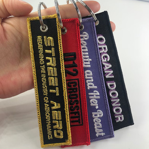 Llavero Personalizado con Nombre, Económico y Moderno, con Etiqueta de Identificación Bordada <span class=keywords><strong>para</strong></span> Mosquetón, Llaveros Promocionales, Llavero de Metal Tejido Personalizado - Product Image 3