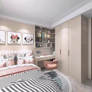 Unité de bureau intégrée avec armoire et bureau réglable pour la chambre principale familiale, espace de repos et d'étude quotidien - Product Image 2