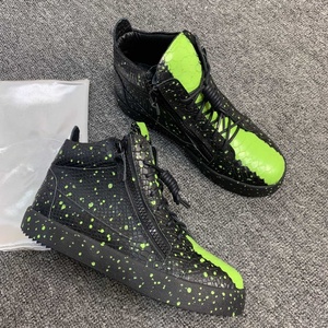 Zapatos informales de alta calidad para hombre y mujer, zapatillas altas de cuero auténtico, tenis Unisex <span class=keywords><strong>GZ</strong></span> 35-48, zapatos deportivos de marca de lujo 0887 - Product Image 1