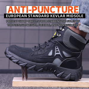 Bottes de sécurité montantes unisexe toutes saisons, à embout d'acier, de haute qualité, pour le travail, la mode, la construction et l'industrie, les plus vendues - Product Image 3