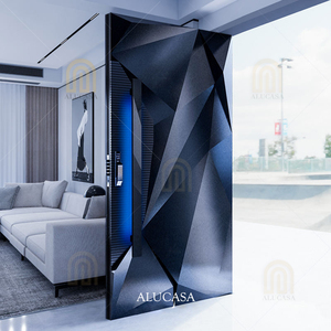 <span class=keywords><strong>Alucasa</strong></span>-puerta de entrada de acero inoxidable de hierro forjado, diseño moderno a prueba de fuego, hecho a medida, para proyectos residenciales - Product Image 4