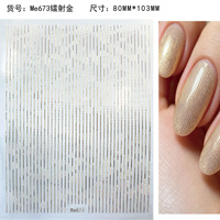 Autocollants pour ongles à rayures verticales dorées et argentées, autocollants pour ongles à chaud, autocollants holographiques pour manucure, fournitures d'art pour ongles
