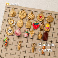 Pendentif alimentaire YML en acier inoxydable plaqué or PVD 18 carats, breloques biscuit, crème glacée, fraise, maïs, accessoires de bijoux DIY