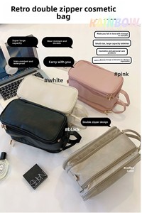 Trousse de Maquillage Portable Grande Capacité, Nouvelle Trousse de Toilette de Voyage, Organisateur de Pinceaux Cosmétiques, Pochette de Rangement pour Bureau - Product Image 6