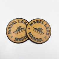 Nouvelle mode 2024, patch en cuir personnalisé pour vêtements, nom de marque, logo DIY, tissu pour veste, manteaux