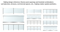 Système de balustrade sans cadre Balustrades et mains courantes en aluminium pour terrasse de balcon Canal de base en U en verre sans cadre en aluminium