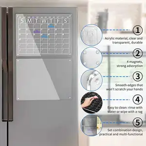 Plan de repas hebdomadaire Hd Plaque acrylique magnétique Plaque magnétique effaçable à sec aimant de réfrigérateur