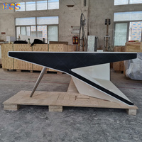 Tavolo da ufficio Vip e scrivania in marmo bianco nero Corian Smart Manager tavolo all'ingrosso moderno ufficio capo scrivania Design