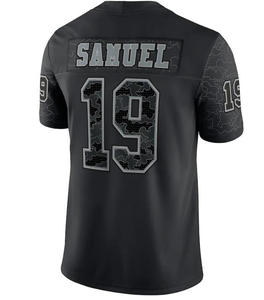 Gestikte Amerikaanse Voetbalshirts Rflctv Limited Black San Francisco 5 Lans 13 Purdy 19 Samuel 54 Warner 80 Rijst 85 Kittle - Product Image 3