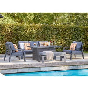 Liquidation vente en gros ensembles <span class=keywords><strong>de</strong></span> meubles <span class=keywords><strong>de</strong></span> <span class=keywords><strong>jardin</strong></span> canapé en aluminium 7 places avec banc en aluminium pour une utilisation en extérieur prix bon marché - Product Image 1