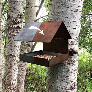 JH-Mech 야외 금속 대형 맞춤형 피더 새 집 탄소 강철 소박한 금속 대형 야외 철 새 집 - Product Image 4