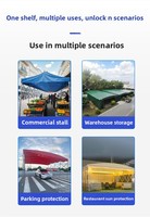 Auvent coulissant mobile rétractable en alliage d'aluminium pour stand alimentaire de marché nocturne, tente manuelle pour entrepôt extérieur et parking