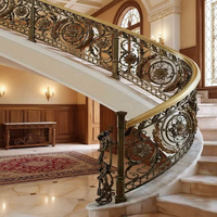 Designs de rampes d'escalier extérieures en métal de luxe européen en fer, rampes d'escalier en fer forgé