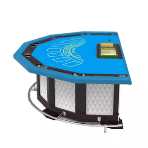 ชุดโต๊ะแบล็คแจ็ค 8 ที่นั่ง สไตล์โมเดิร์น คุณภาพระดับมืออาชีพ หรูหรา  แบบครึ่งวงกลม วัสดุ MDF+ไม้+PU ขนาดตามสั่ง - Product Image 4