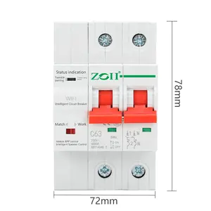 ZOII Smart WIFI MCB Double Poles 125A 63A 2P Tuya Remote Control Switch WiFi Home TUYA smart
