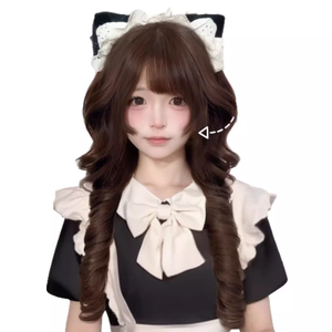 Perruque courte style japonais personnalisée, bouclée effet méduse, avec franges, pour un look princesse et doux - Product Image 1