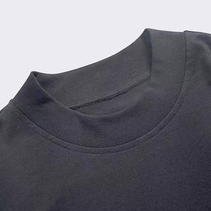 T-shirt en coton à col rond de qualité supérieure, coupe ample et épaisse, noir, épaules tombantes, surdimensionné, pour fabricants - Product Image 4