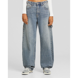 Vaqueros Cargo de Pierna Ancha para Mujer, Ecológicos, Transpirables, de Corte Holgado, Tallas Grandes, Personalizables, Estilo Urbano, de Cintura Alta, Pantalones Largos - Product Image 1