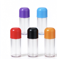 Mini flacons en plastique en forme de capsule, vides, pour cosmétiques, poudre lyophilisée, contenants de stockage pour dents de bébé, avec bouchons électroplaqués colorés