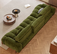 Canapé modulaire en chenille Green Cloud, canapé capitonné avec accoudoirs réglables, vente en gros directe d'usine