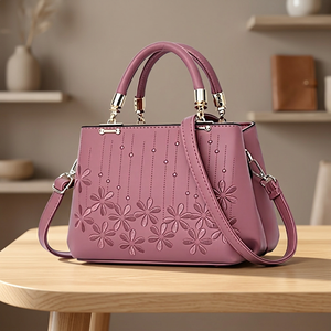 Bolso de Mano Mini de Moda para Mujer, Personalizable, de Cuero Genuino, con Dos Correas, Forro, Cierre de Cremallera, Impermeable, Térmico, para Viaje - Product Image 1