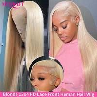 Perruques en cheveux humains brésiliens bruts, blonds 613, ultra-lisses, 30 pouces, avec closure 4x4 et lace front, pour femmes noires, vente en gros