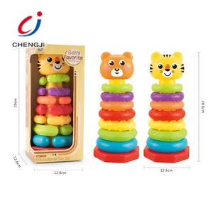 Baby toren stapelaar speelgoed fashion kleurrijke cute animal rainbow stapelen ring speelgoed