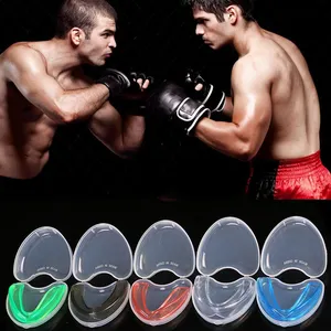 Protector de dientes deportivo, protector bucal de boxeo blanco, gran oferta