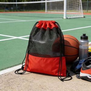 Sports Mesh Drawstring Sack Fitness Training Backpack Portable Storage Custom Logo Sport Travel Bag - Product Image 1
