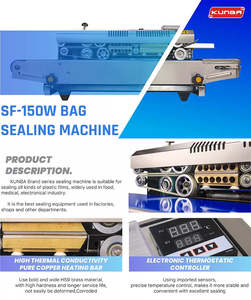Máquina <span class=keywords><strong>Selladora</strong></span> <span class=keywords><strong>de</strong></span> Banda Vertical KUNBA SF150LW <span class=keywords><strong>de</strong></span> Doble Uso para <span class=keywords><strong>Bolsas</strong></span> <span class=keywords><strong>de</strong></span> Plástico con Sellado Continuo Automático para Empaque <span class=keywords><strong>de</strong></span> <span class=keywords><strong>Bolsas</strong></span> - Product Image 2