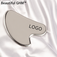 Outil de massage facial Gua Sha en acier inoxydable en forme de cœur, vente en gros d'usine