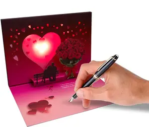 Personalizado Cartões do Dia dos Namorados 3D Módulo de Som Música Cartões Som Chips De Som Com Luzes De Flash LED
