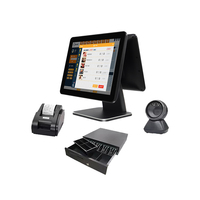 Terminal de Punto de Venta con Pantalla Táctil Doble de 15.6 Pulgadas, Dispositivo con Software Inteligente de IA, Sistema POS Todo en Uno para Comercio Minorista y Restaurantes