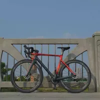 Twitter-bicicleta de carretera de fibra de carbono, 700c, 22 velocidades, mango de flexión