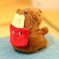 Porte-clés en peluche Capybara brodé mignon, super doux, rembourrage en coton PP, pendentif pour sac à dos jeunesse, stabilité émotionnelle