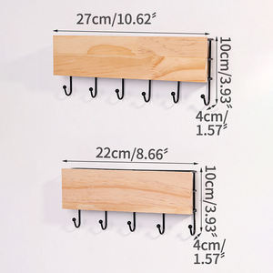 Porte-clés <span class=keywords><strong>mural</strong></span> en métal et bois, étagère murale, décoration mignonne, cintre, organisateur de vêtements, rangement pour la chambre - Product Image 6