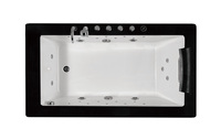 Baignoire de massage intérieure en acrylique Offre Spéciale baignoire spa baignoire de massage à air baignoire spa de trempage avec cascade de surface en bois