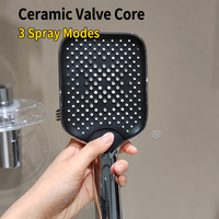 Robinet de baignoire chromé à poignée unique de haute qualité, design moderne, barre coulissante, installation facile, douche carrée à jet de pluie poli