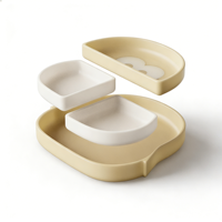 Assiette bébé en silicone détachable 2-en-1 avec forte ventouse, ensemble de vaisselle modulaire divisé pour la diversification alimentaire et les enfants d'âge préscolaire
