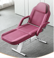 Fauteuil de massage et de beauté luxueux en PU noir et blanc, réglable, pliable, pour tatouage, coiffure, thérapie faciale et extensions de cils, économique