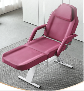 Sillón de Masaje de Belleza Plegable de PU Negro y Blanco con Patas Ajustables, Silla de Barbero para Tatuajes, Terapia Facial y Pestañas, Económico - Product Image 3